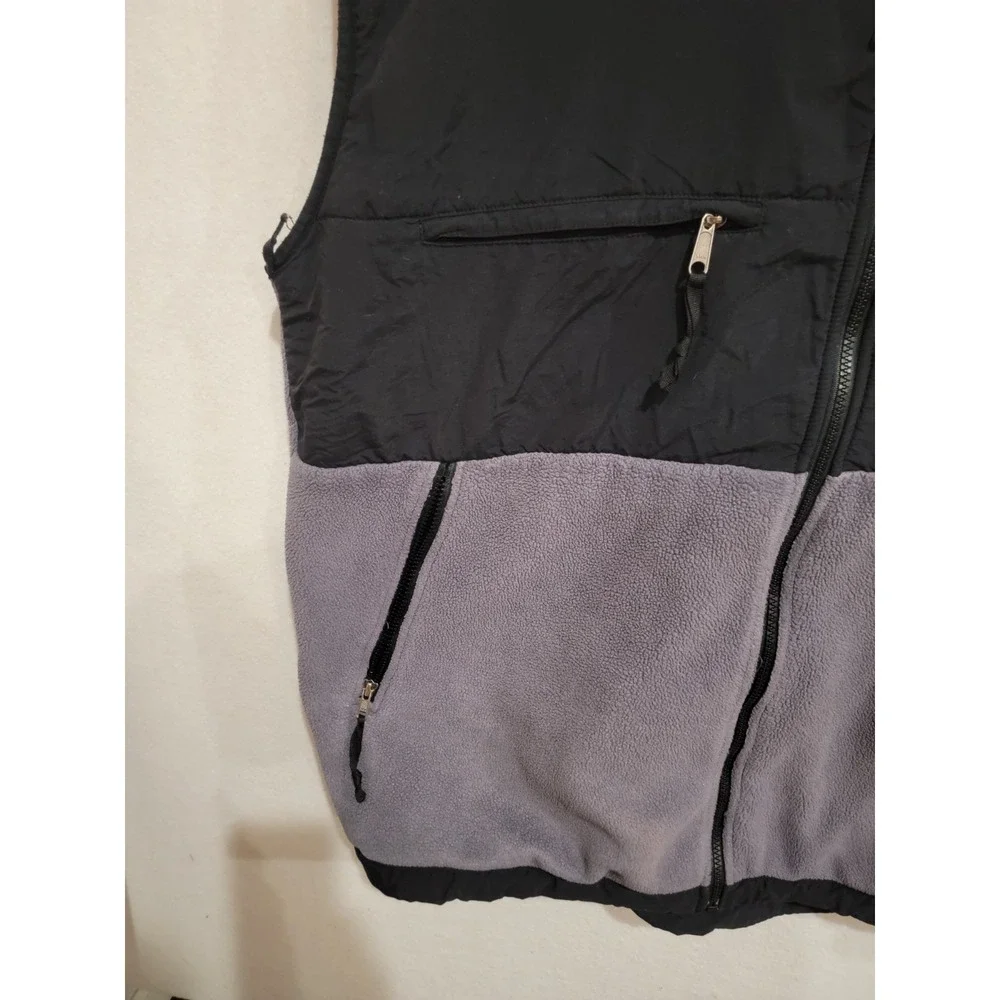 The North‎ Face Denali Vest Mens XXL Black Gray Fleece Full Zip Polartec Jacket